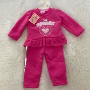 🔴NEW wTag-Mon Petit Pink Princess 2pc Pant Set 3-6m